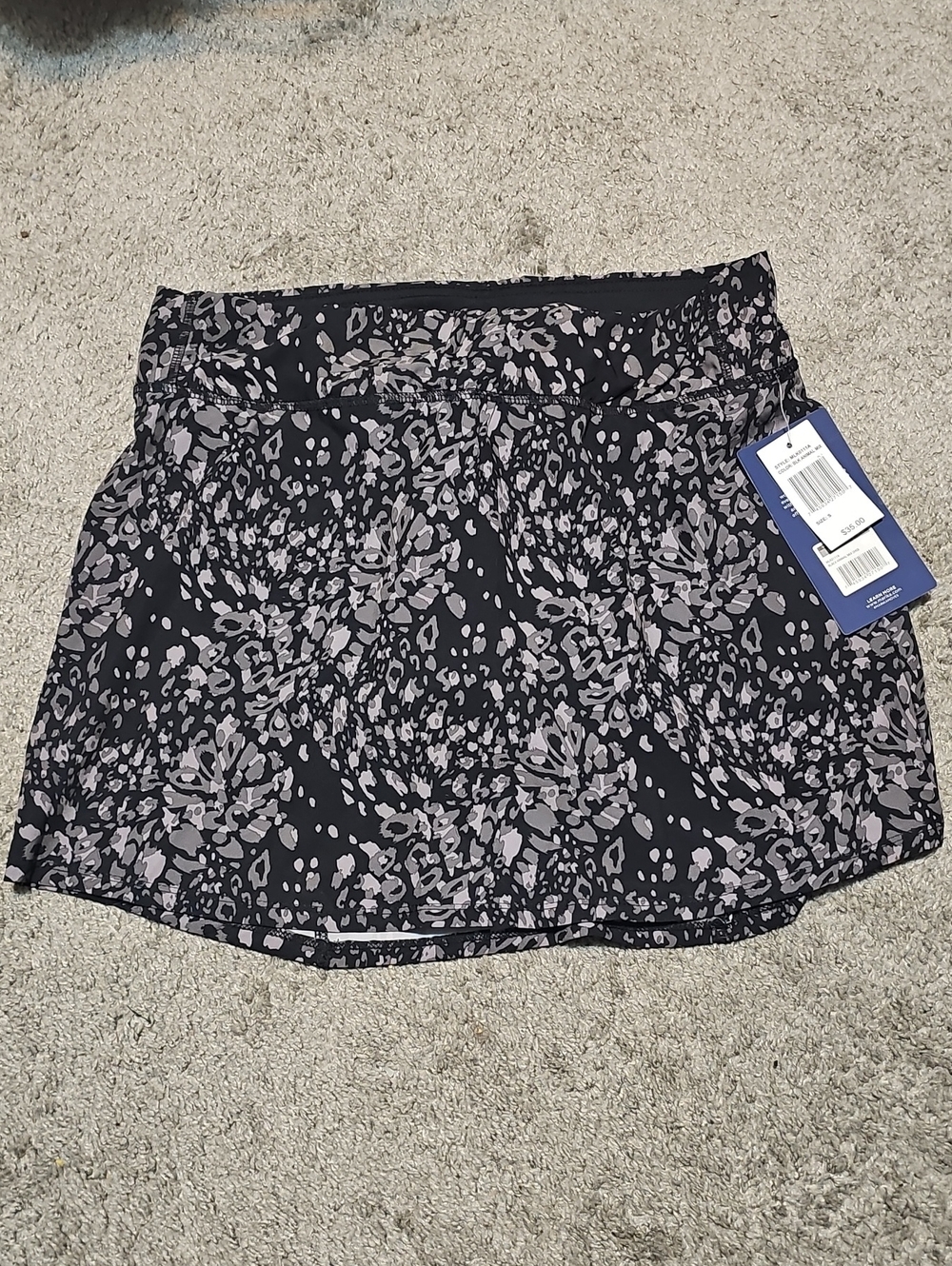 Marika Womens Black Animal Mix Skort Size S Activewear